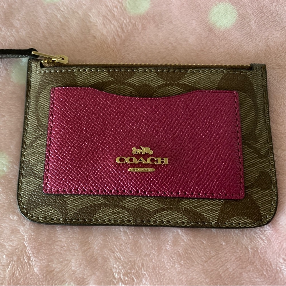 COACH Zip Top Card Case In Colorblock NWT